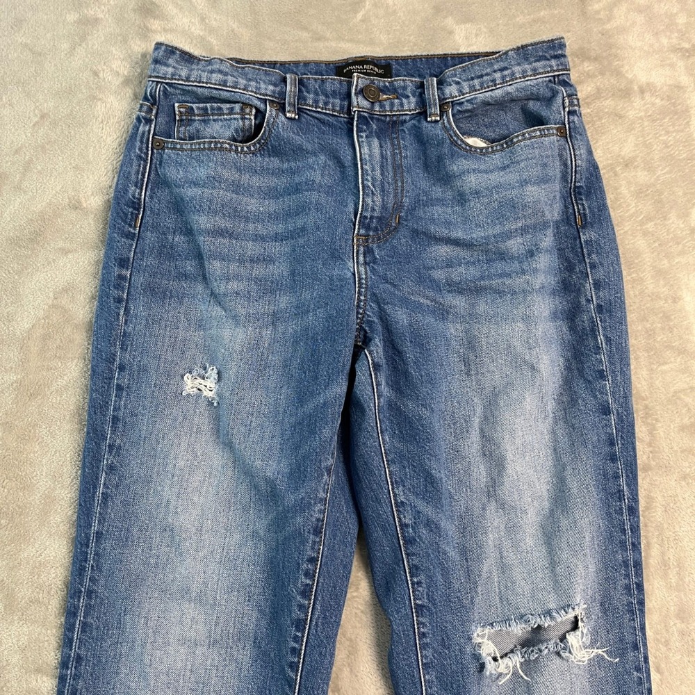 Banana Republic Vintage Straight Jeans Womens 28L (29x28) Distressed Raw Hem - Picture 2 of 13